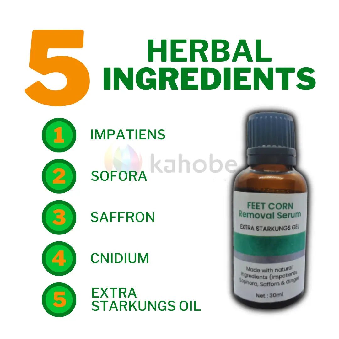 5 herbal ingredients of feet corn removal serum